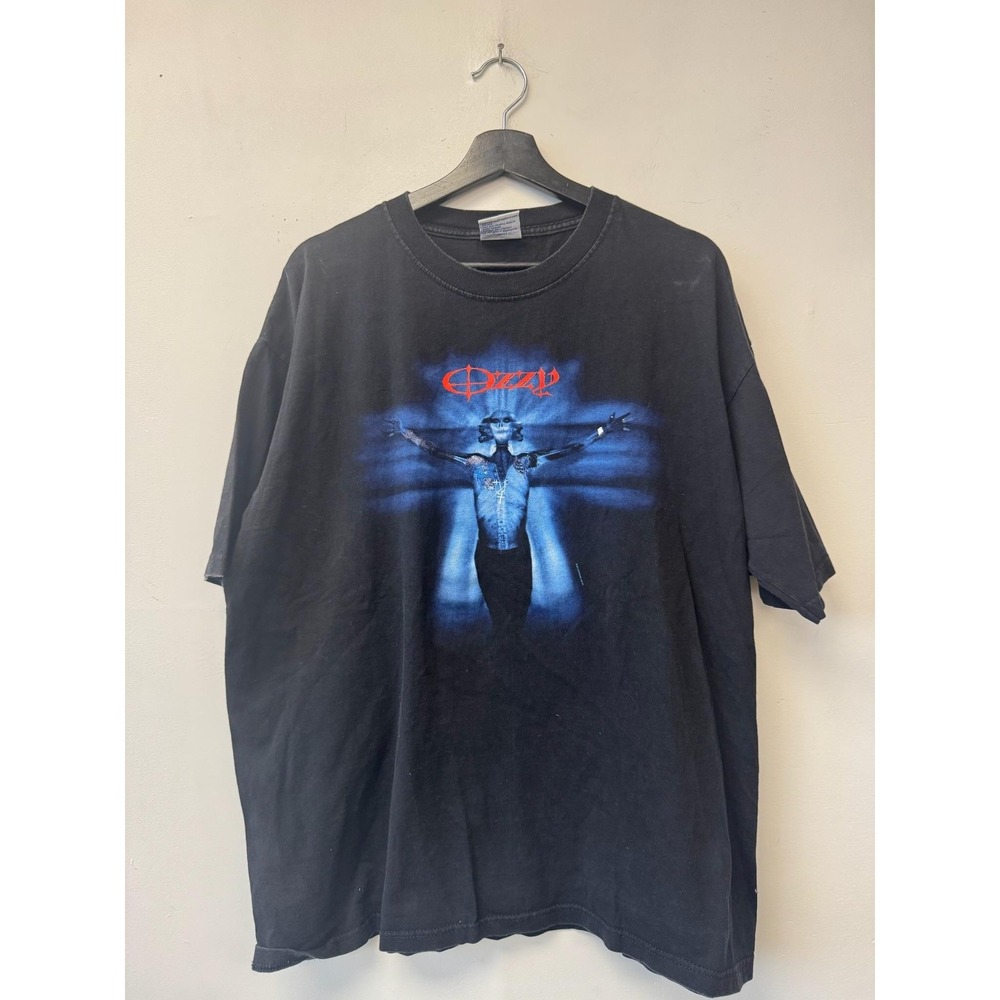 Vintage Ozzy Osbourne Shirt Mens XL Black AllSport Band Graphic Metal Tour Y2K